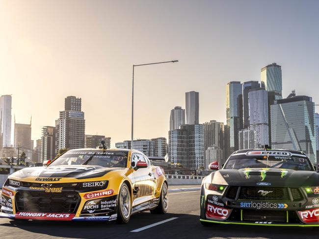 The Allan government’s West Gate Tunnel Project has teamed up with V8 Supercars to test drive the new, connections. Picture: Victorian government