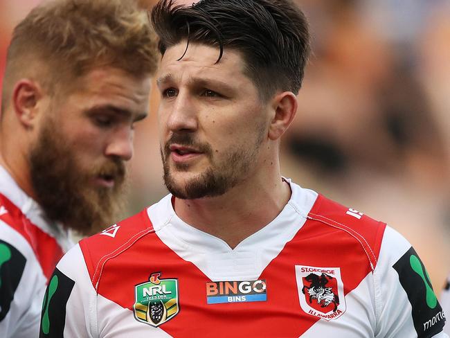 St George's Gareth Widdop looks on after a Parramatta try during the St George Dragons v Parramatta Eels rugby league game at WIN Stadium, Wollongong. Picture: Brett Costello