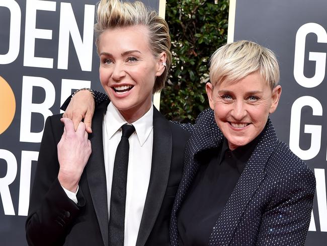 Ellen DeGeneres, with wife Portia de Rossi, has had a tumultuous few months. Picture: Axelle/Bauer-Griffin/FilmMagic