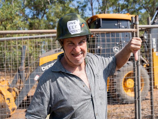 Rob Inder-Smith participates at the Lee Point Defence Housing Australia Development as bulldozers move in on Stage 2 of the project. Picture: Pema Tamang Pakhrin