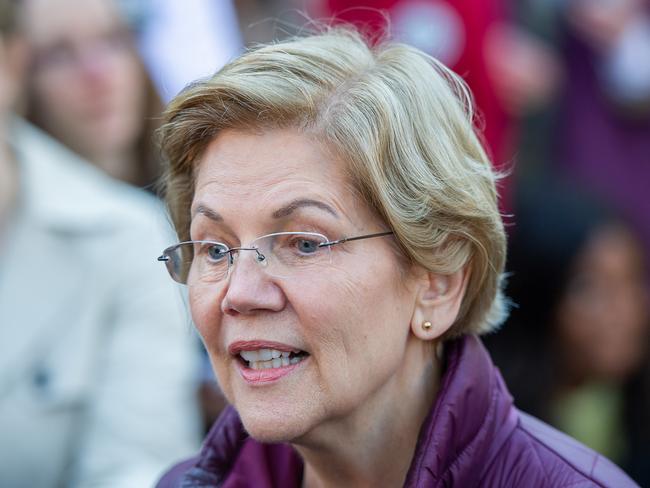 Senator Elizabeth Warren is popular with the party’s liberal base. Picture: AFP