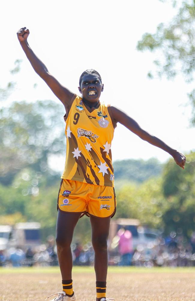 The Tapalinga Superstars triumphed over the Muluwurri Magpies in the 2024 Tiwi Islands Football League grand final. Picture: Celina Whan / AFLNT Media