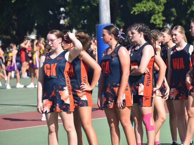 Action from Rockhampton Netball's annual Sullivan's Carnival at Jardine Park, Rockhampton, on May 24, 2025.