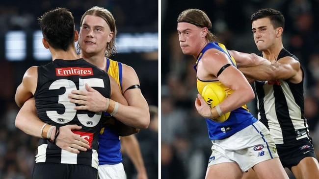 Nick Daicos and Harley Reid go head to head.