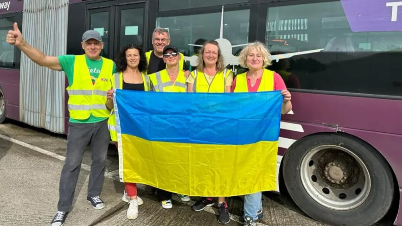 The buses will not be repainted as this keeps them looking like public service buses from the air – and Russia is targeting hospitals and emergency workers. Picture: The Go Ahead Group