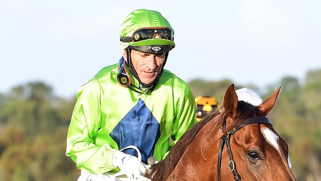 Robbie Fradd rides King Farouk for trainer Owen Glue. Picture: Trackside Photography