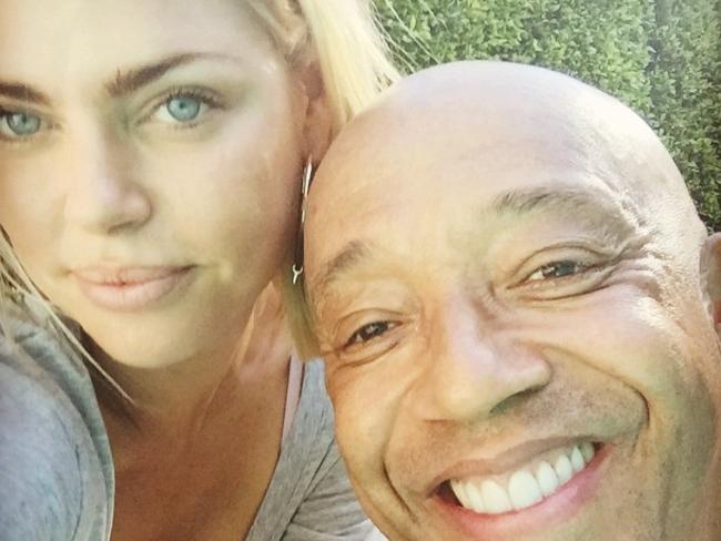 Sophie Monk posted a picture  of herself with Russell Simmons on Instagram with the caption, “Just moguling by my long time friend’s pool.”