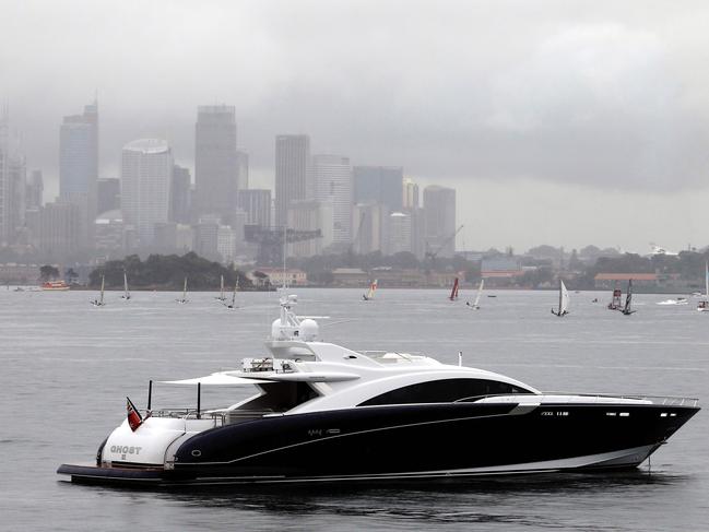 Super yacht Ghost on Sydney Harbour at Hermit Bay. Credit: Supplied.