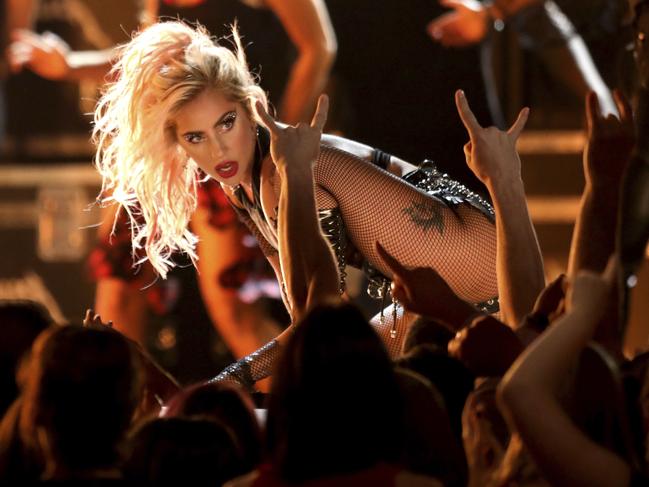 Lady Gaga performs “Moth Into Flame” during The 59th GRAMMY Awards at STAPLES Center on February 12, 2017 in Los Angeles, California. Picture: AP