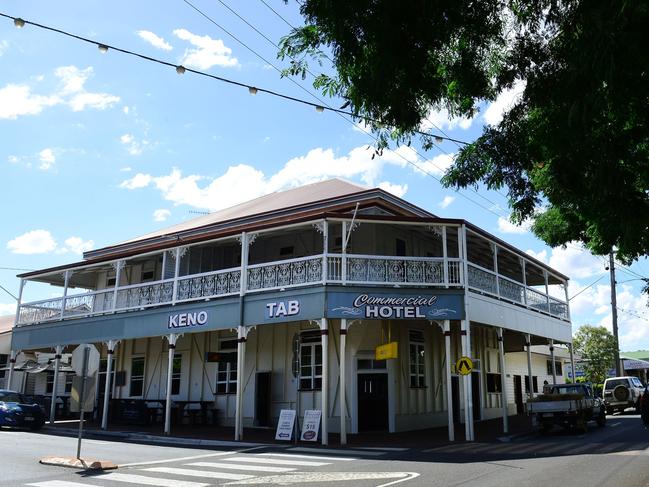 A view of the main street of Boonah and the Commercial Hotel.