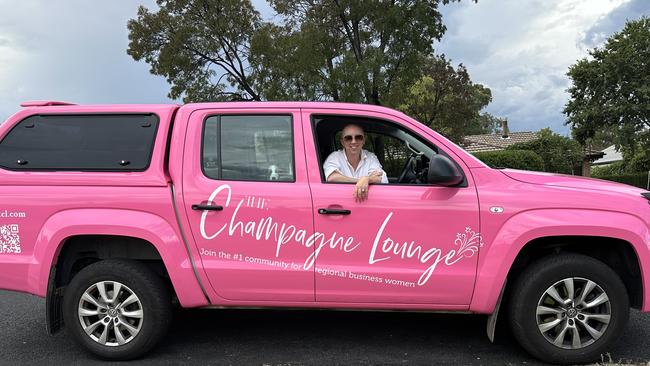 Rebecca Saunders, the lady in the bright pink ute, based at Mudgee NSW. PICTURE: Supplied