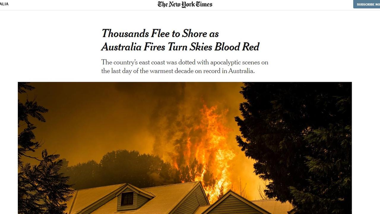 The New York Times described the ‘apocalyptic’ scenes in Mallacoota.