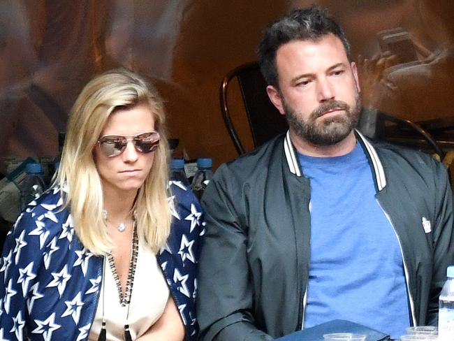 Shookus and Affleck looking less than impressed. Picture: Splash News.