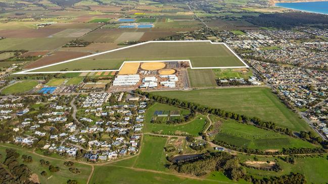 The 60ha site is bound by Main South, Aldinga Beach, How and Quinliven roads. Picture: Renewal SA