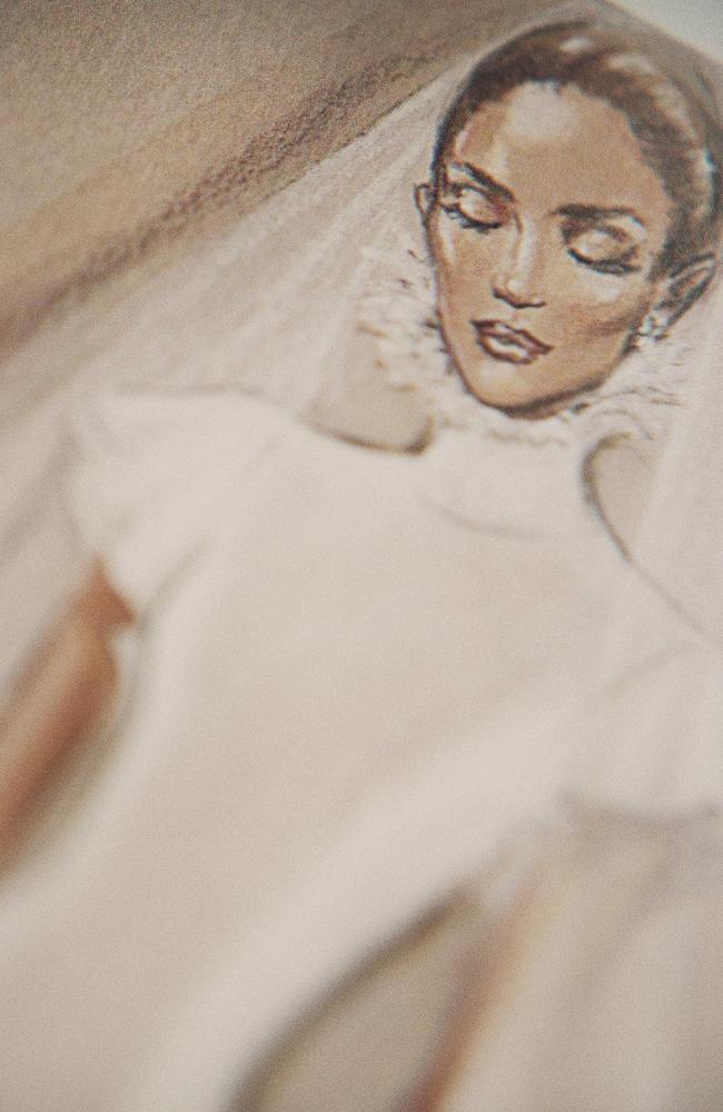 A sketch of Jennifer Lopez’s main wedding dress. Picture: Instagram