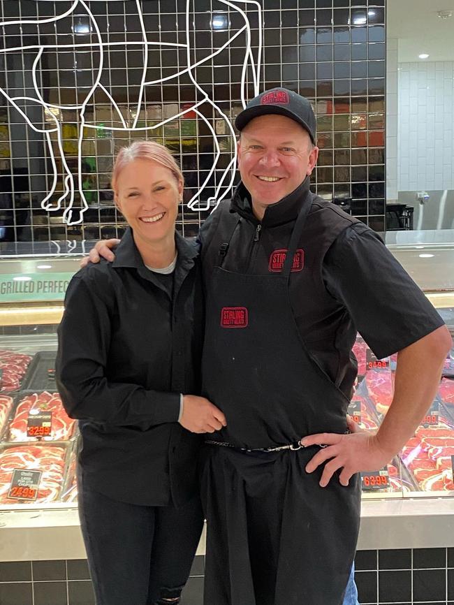 Outside their butchers shop in Stirling Village before the fire. Photo: Instagram