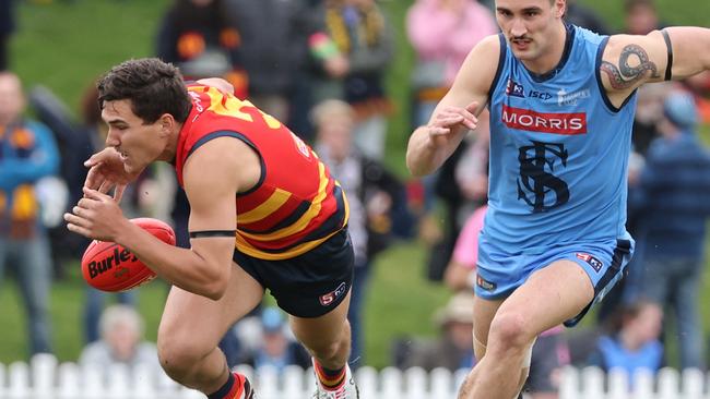 Riley Clamp in action for the Crows last season. Picture: David Mariuz