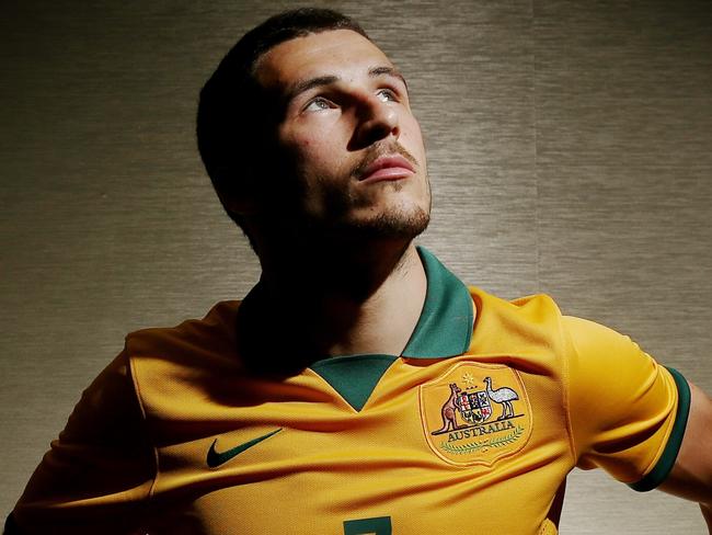 Socceroos Mathew Leckie during at media session at the team hotel, Melbourne. 3rd January 2015. Picture: Colleen Petch