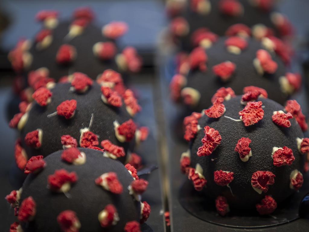 The unusual dessert is made with raspberries, chocolate and pistachios. Picture: Gabriel Kuchta/Getty Images