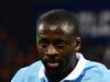 Manchester City's Ivorian midfielder Yaya Toure (L) celebrates with Manchester City's Ivorian striker Wilfried Bony after scoring his second goal during the English Premier League football match between West Bromwich Albion and Manchester City at The Hawthorns in West Bromwich, central England, on August 10, 2015. AFP PHOTO / OLI SCARFF RESTRICTED TO EDITORIAL USE. No use with unauthorized audio, video, data, fixture lists, club/league logos or 'live' services. Online in-match use limited to 75 images, no video emulation. No use in betting, games or single club/league/player publications.