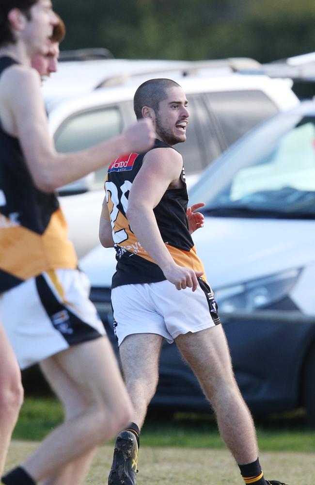 Football GFL: South Barwon v Grovedale Grovedale 29 Jakob Lovegrove kicks a goal Picture: Mark Wilson