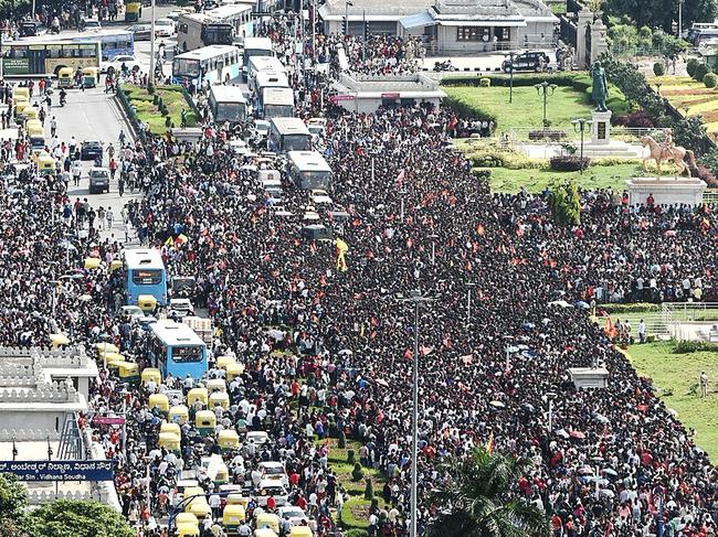 More than 250,000 people gathered. Picture: AFP