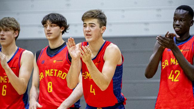 Spencer Gaze supports his South Australia Metro teammates from the bench. Picture: Taylor Earnshaw Photography