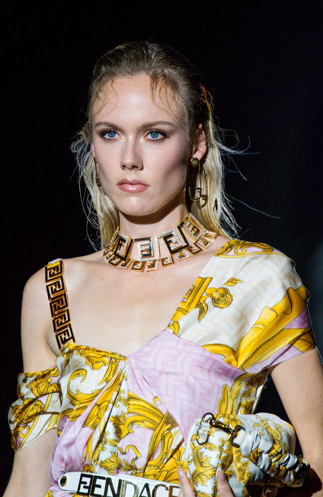 A look from the ‘Fendace’ (Fendi and Versace) joint collection. Picture: AFP