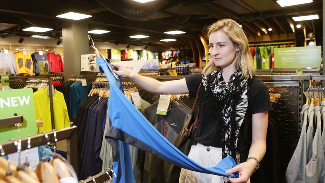 A customer in a Kathmandu store in Brisbane. Pic: AAP