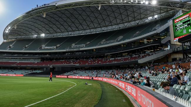 ADELAIDE, AUSTRALIA - MARCH 01: Riverbank stand during the ODC Final match between South Australia and Victoria at Adelaide Oval, on March 01, 2025, in Adelaide, Australia. (Photo by Mark Brake/Getty Images)