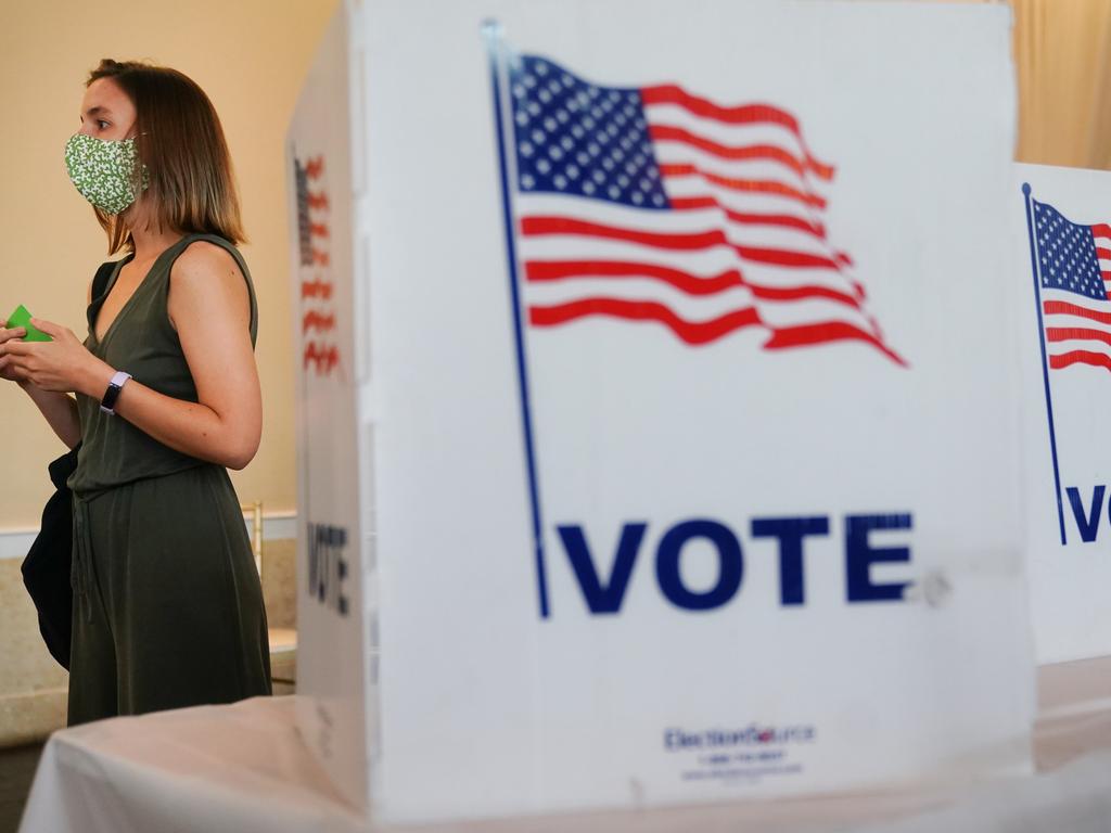 A woman waits in line to vote in Georgia’s primary election on June 9, 2020 in Atlanta, Georgia. Picture: Elijah Nouvelage/Getty Images/AFP