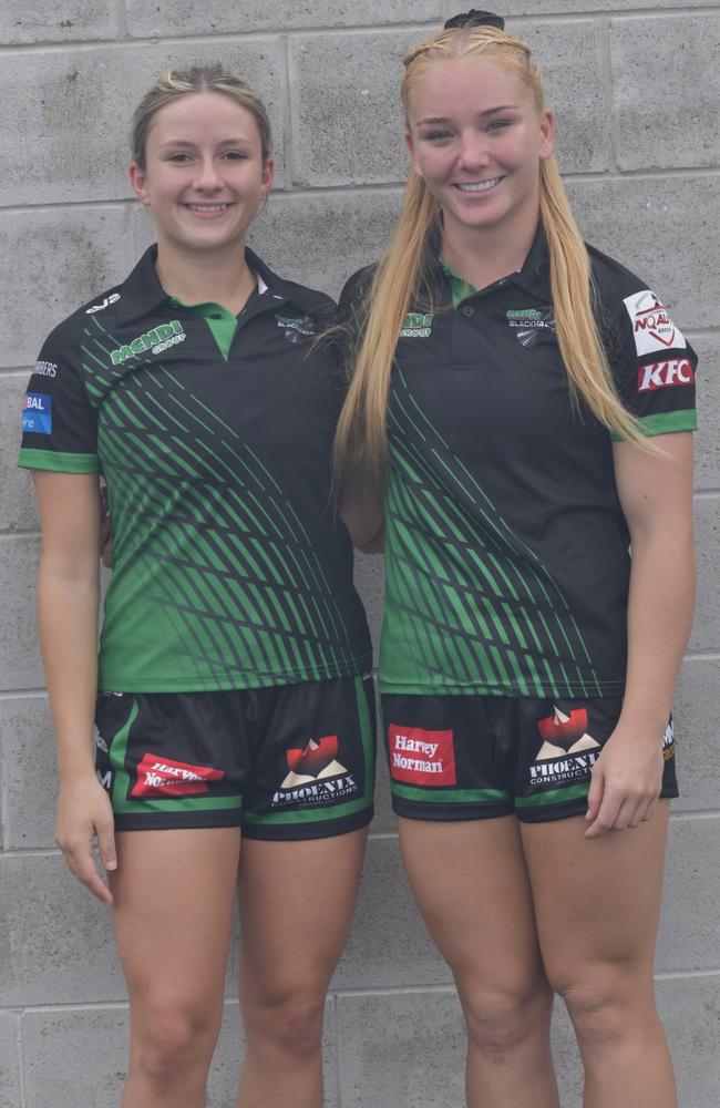 Townsville Blackhawks under-17s Logan Roncato and Brandy Yallop at the CQ Capras versus Townsville Blackhawks underage games, Browne Park, Rockhampton, on February 17, 2024.