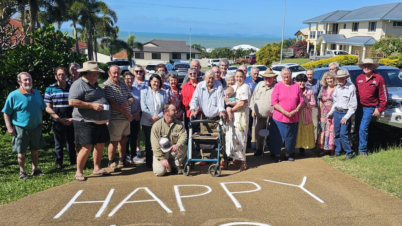 Charles Randell celebrating his 100th birthday with family. Pic supplied
