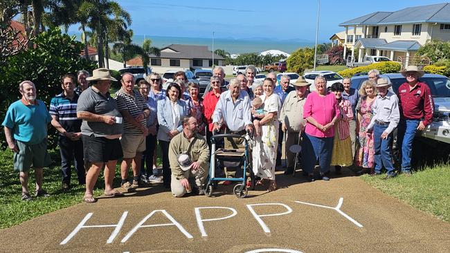 Charles Randell celebrating his 100th birthday with family. Pic supplied
