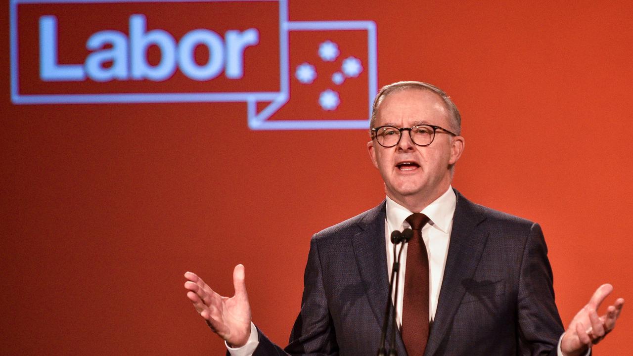 Opposition Leader Anthony Albanese delivers a speech to Labor supporters around his plans for Australia's future in Ashfield, Sydney. Picture: Flavio Brancaleone/NCA NewsWire