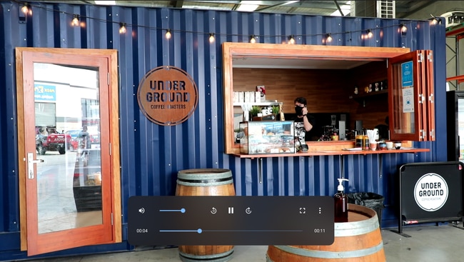 The very rustic cafe layout at Underground Coffee Roasters in Penrith. Picture: Simran Gill