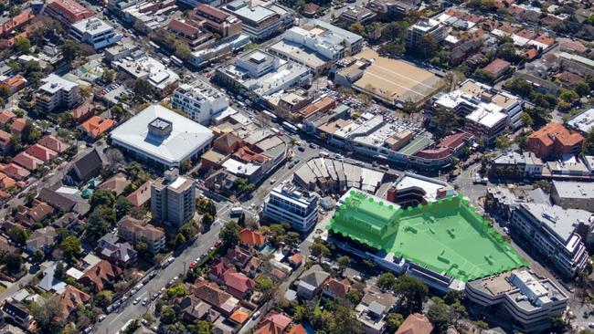 An aerial view of the site.