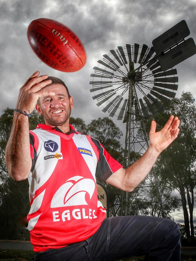 Robinvale legend Don Falvo hung up the boots with the Eagles in 2015. Picture: Colleen Petch.