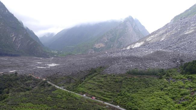 More than 100 people are feared dead in a landslide in China. Picture: Xinhua News Agency.