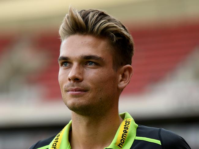 Sydney Thunder's Chris Green poses for a photograph at Sydney Showground Stadium in Sydney, Friday, January 10, 2020. (AAP Image/Bianca De Marchi) NO ARCHIVING