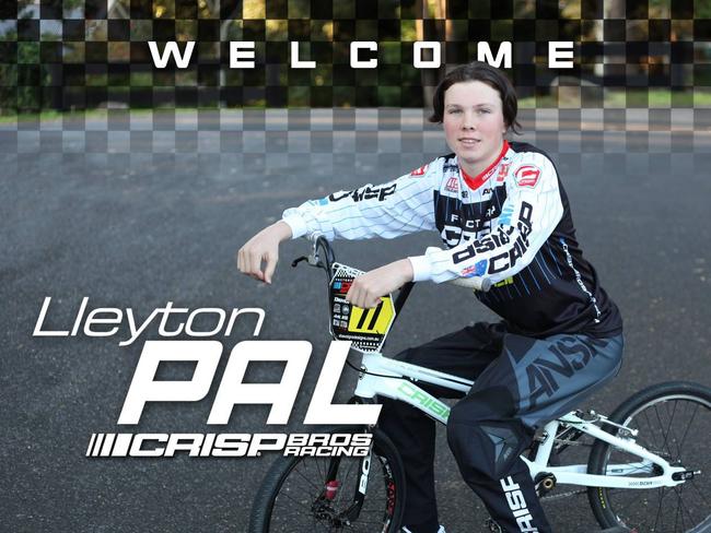 BMX champion Lleyton Pal was signed to Crisp Bros Racing as a 15-year-old. Picture: Facebook