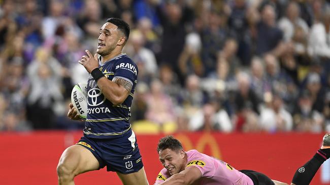 Valentine Holmes scored three tries last week. Picture; Ian Hitchcock/Getty Images