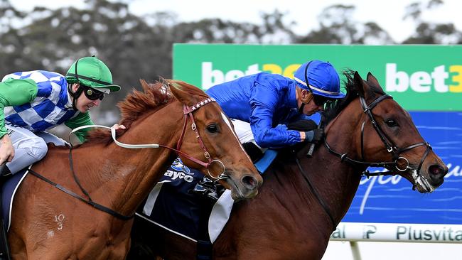 Not a lot separated Kiwia and Qewy in the Bendigo Cup. Picture: AAP