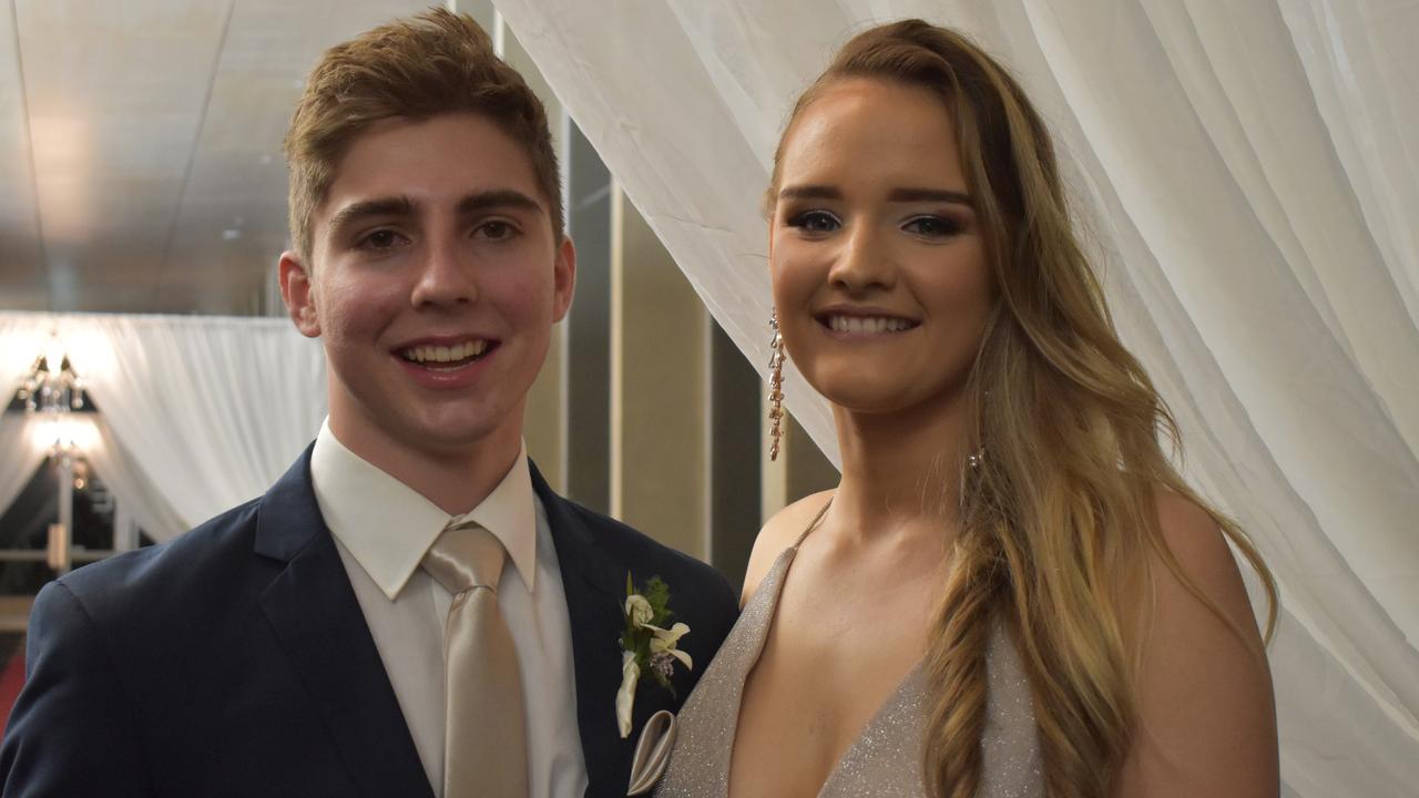 Callam Ogilvie-Alcock and Eren Goodyear at the Whitsunday Anglican School formal at the MECC on Saturday September 19. Picture: Zizi Averill