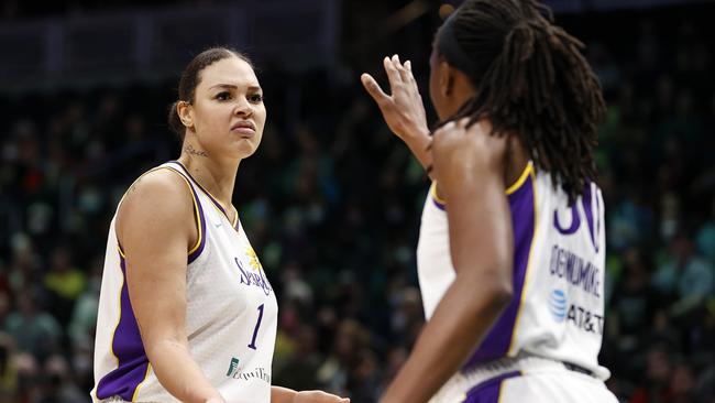 LA Sparks teammate Nneka Ogwumike (right) came out in support of Cambage yesterday.