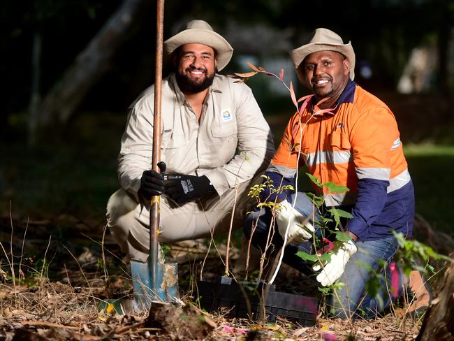 Ginau Harry and Ronald Waia are completing traineeships. Picture: Scott Radford-Chisholm