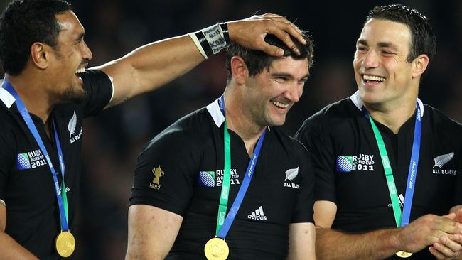 Former All Blacks five-eighth Stephen Donald (centre) says the Wallabies’ problem isn’t coaches, it’s players. Picture: Getty Images.