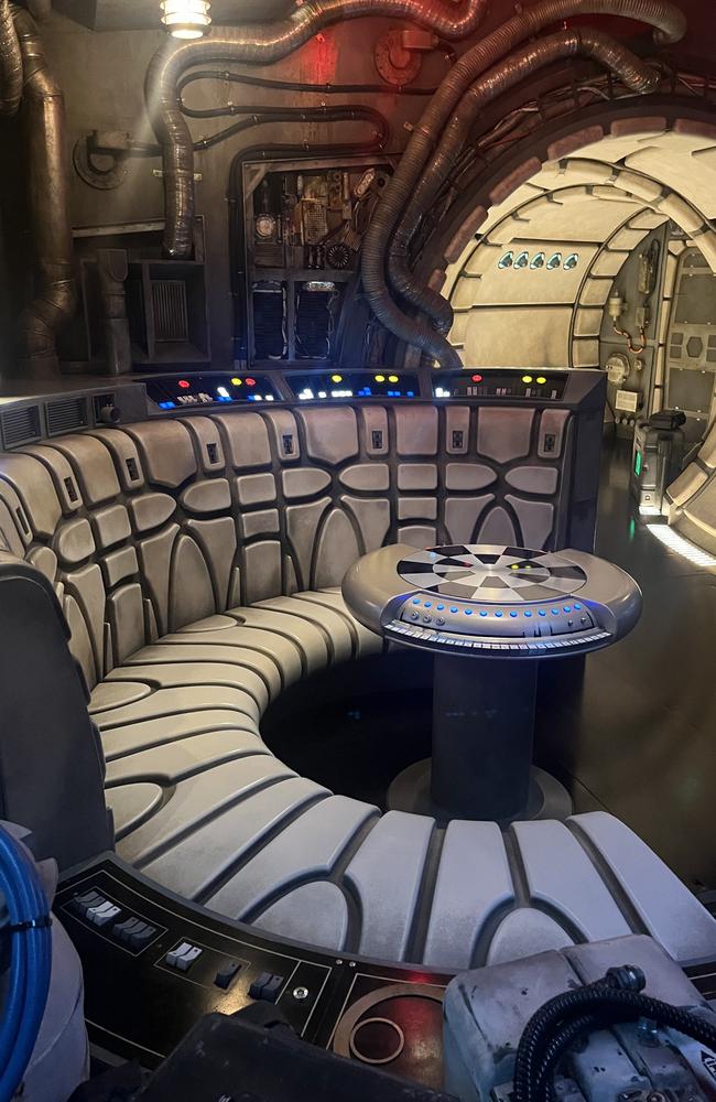 The famous 'Chess Room' inside part of the detailed set inside the Millennium Falcon: Smugglers Run ride at Disney World in Orlando, Florida. The ride is inside the Star Wars: Galaxy's Edge section of the massive theme park. Picture: Jodie O'Brien