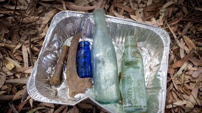 Objects found at the former Castalloy factory site in North Plympton in search of the Beaumont children’s remains. Picture: Emma Brasier