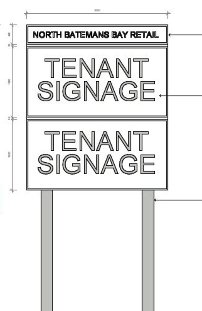 A sign advertising the stores will be installed next to the highway as part of the construction.